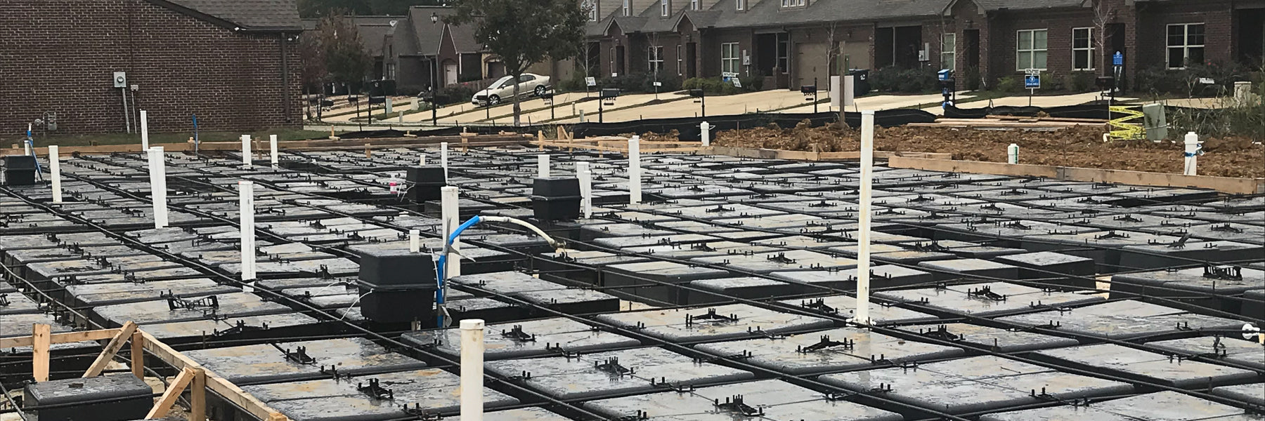 The Waffle Slab Foundation soultion by Wafflemat is the only residential foundation system for multi family home builders. It can be built in any weather conditions with no delays!
